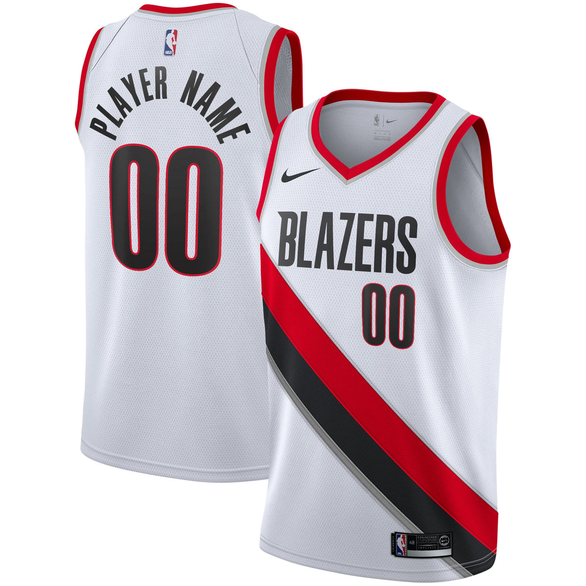 Portland Trail Blazers Nike White 2020/21 Swingman Custom Jersey - Association Edition for Men product image 2, provided for