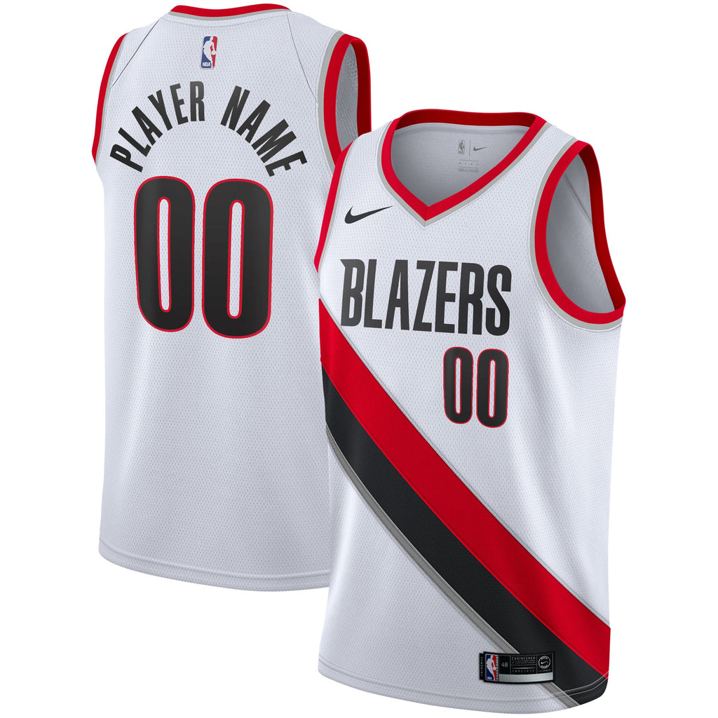 Portland Trail Blazers Nike White 2020/21 Swingman Custom Jersey - Association Edition for Men product image 1, provided for
