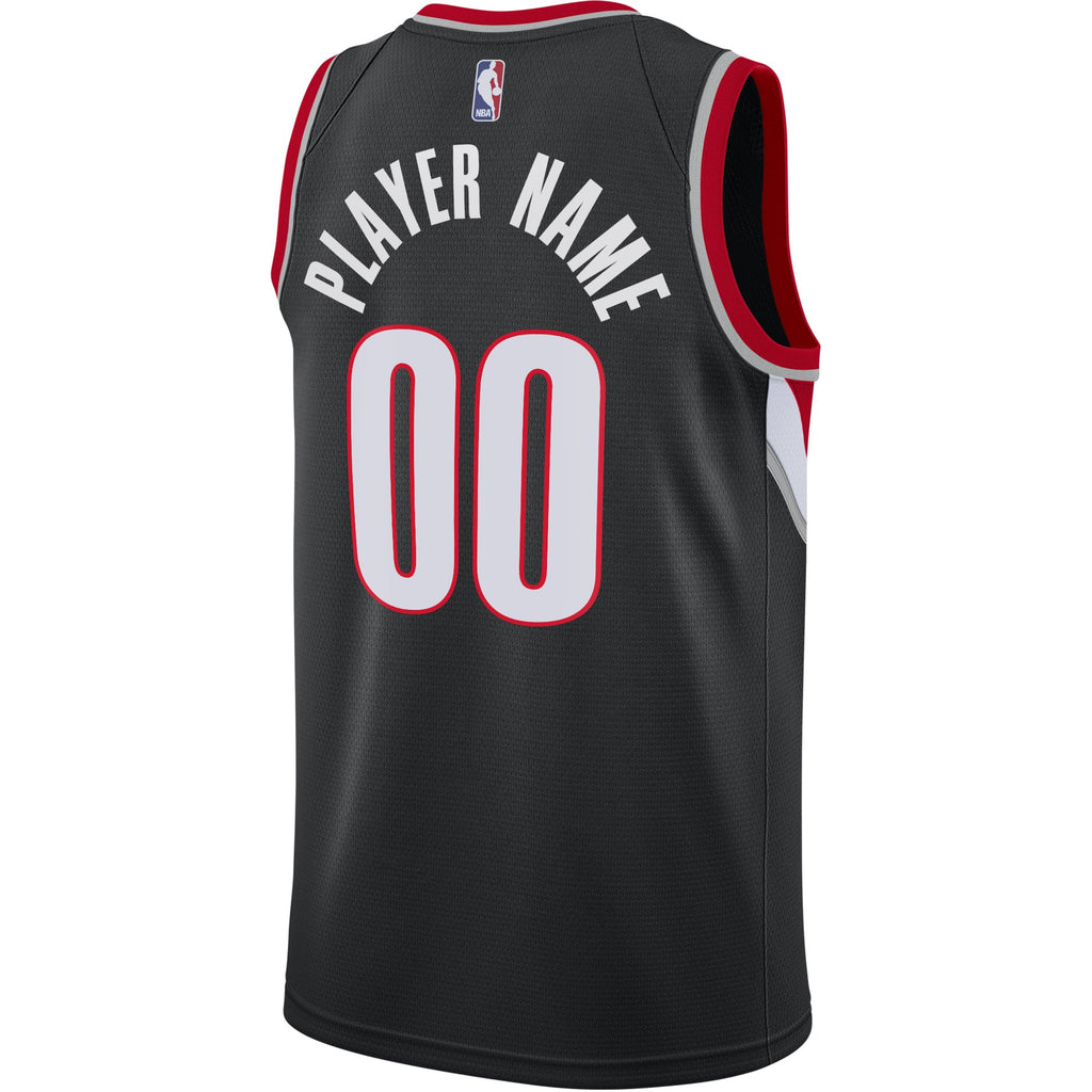 Portland Trail Blazers Nike Black 2020/21 Swingman Custom Jersey - Icon Edition for Men product image 4, provided for visual