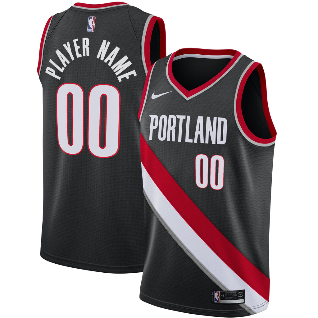 Portland Trail Blazers Nike Black 2020/21 Swingman Custom Jersey - Icon Edition for Men product image 1, provided for visual