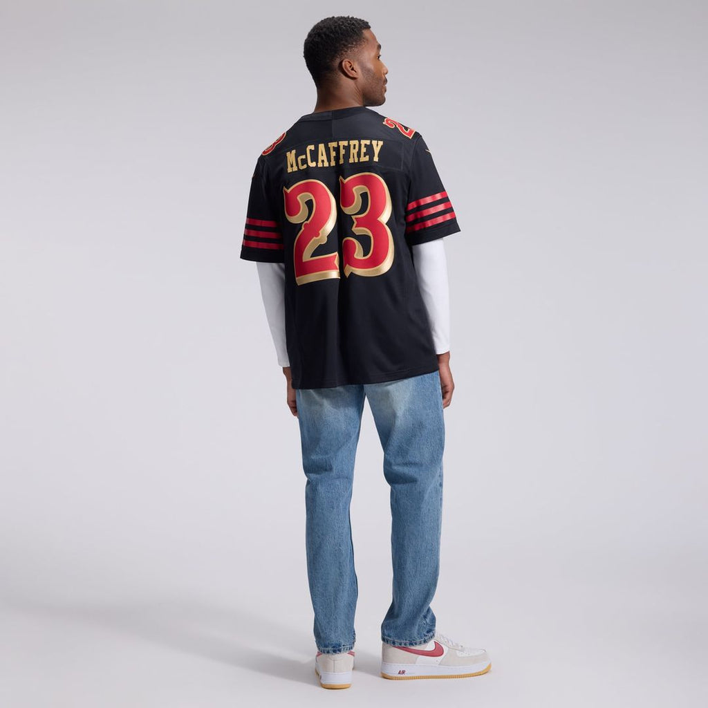 San Francisco 49ers Christian McCaffrey Black Rivalries Collection Stitched Limited Jersey product image 5, provided for