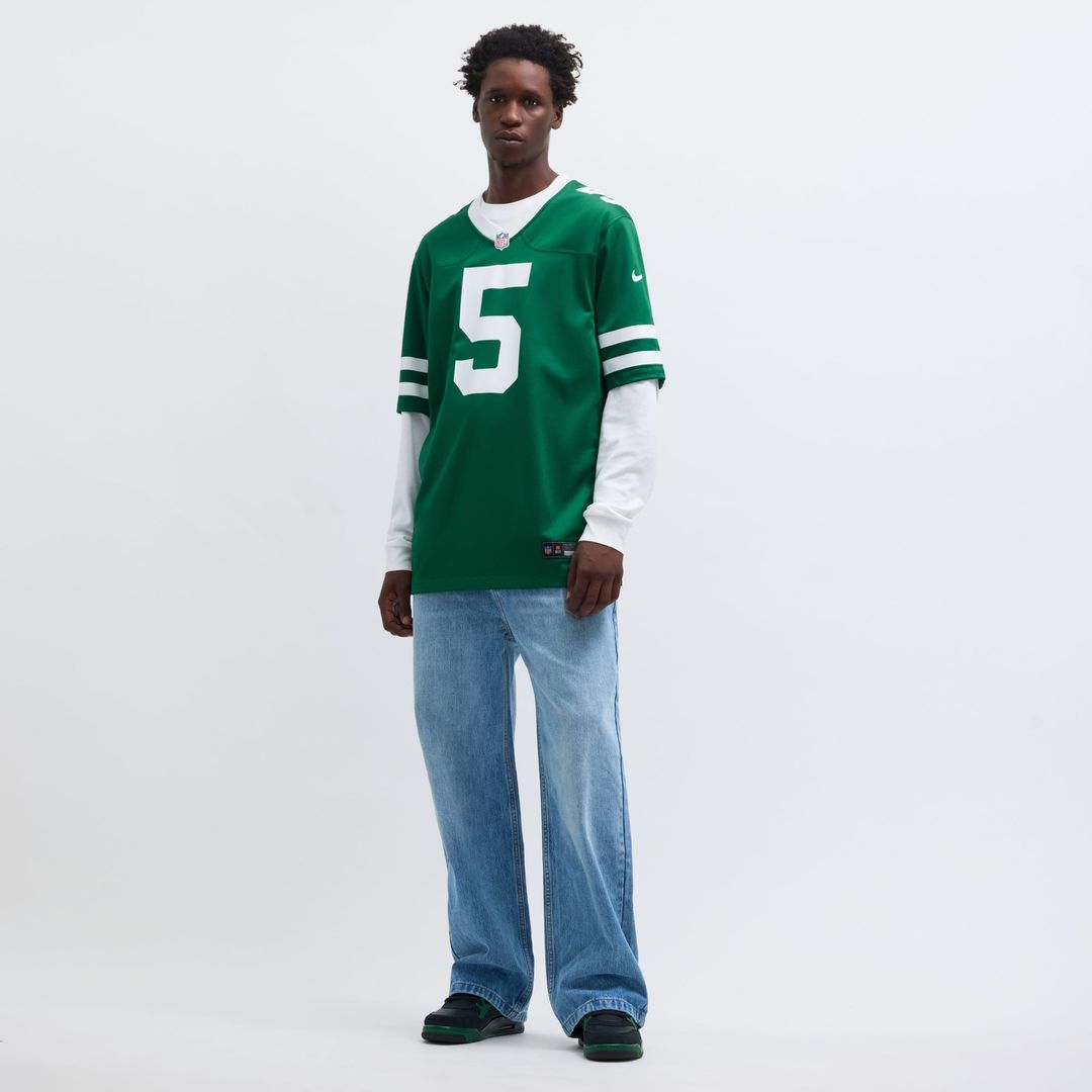 New York Jets Garrett Wilson Legacy Green Game Jersey product image 6, provided for visual reference and product detail