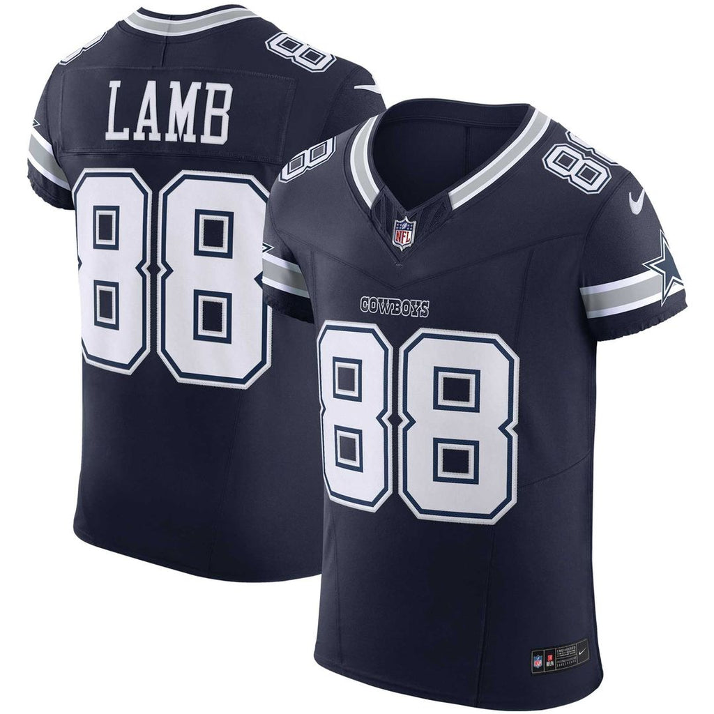 Dallas Cowboys CeeDee Lamb Navy Team Vapor F.U.S.E. Elite Jersey product image 1, provided for visual reference and product
