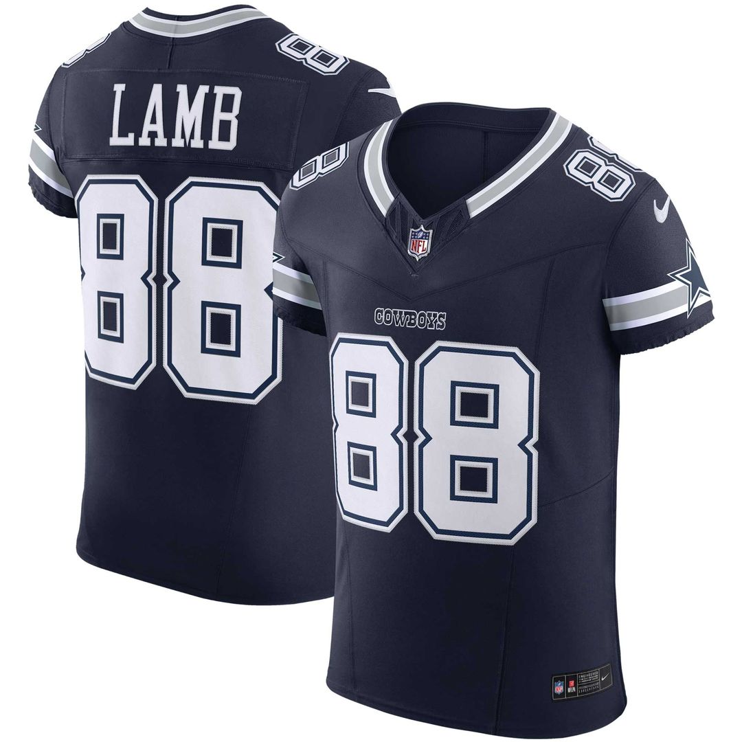 Dallas Cowboys CeeDee Lamb Navy Team Vapor F.U.S.E. Elite Jersey product image 1, provided for visual reference and product