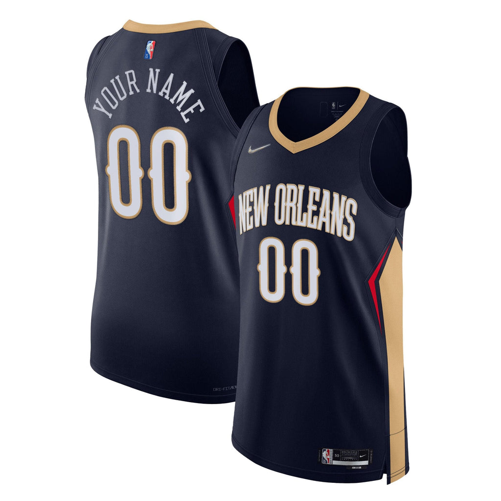 New Orleans Pelicans Nike Navy 2021/22 Diamond Authentic Custom Jersey - Icon Edition for Men product image 1, provided for