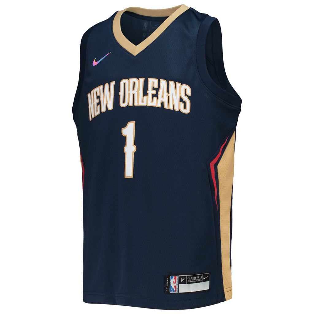 Youth New Orleans Pelicans Zion Williamson Nike Navy 2021/22 Diamond Swingman Jersey - Icon Edition product image 3,