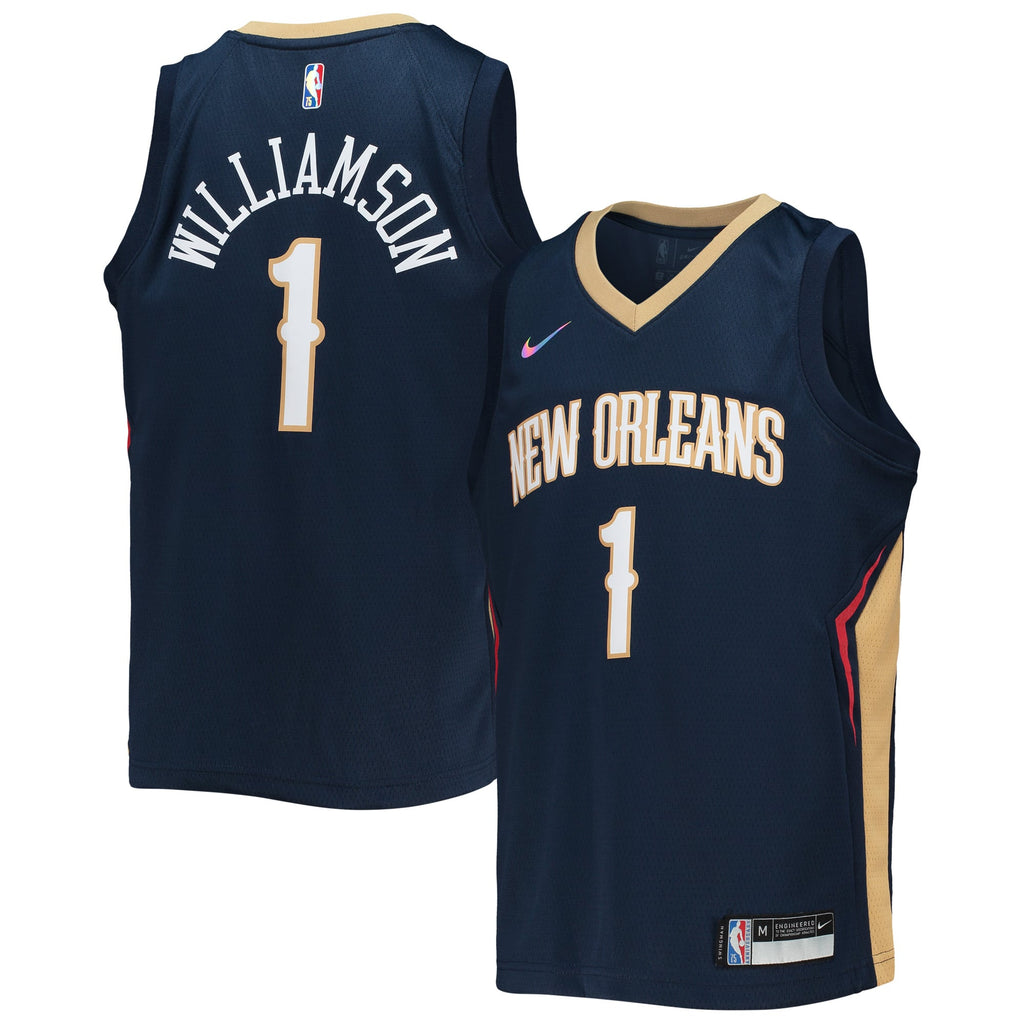 Youth New Orleans Pelicans Zion Williamson Nike Navy 2021/22 Diamond Swingman Jersey - Icon Edition product image 1,