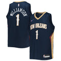 Youth New Orleans Pelicans Zion Williamson Nike Navy 2021/22 Diamond Swingman Jersey - Icon Edition product image 1,