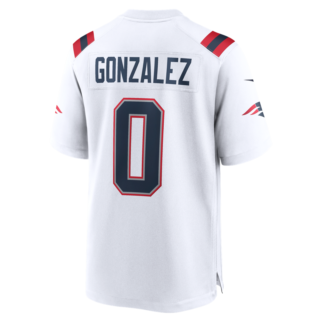 New England Patriots Christian Gonzalez White Game Jersey product image 7, provided for visual reference and product detail