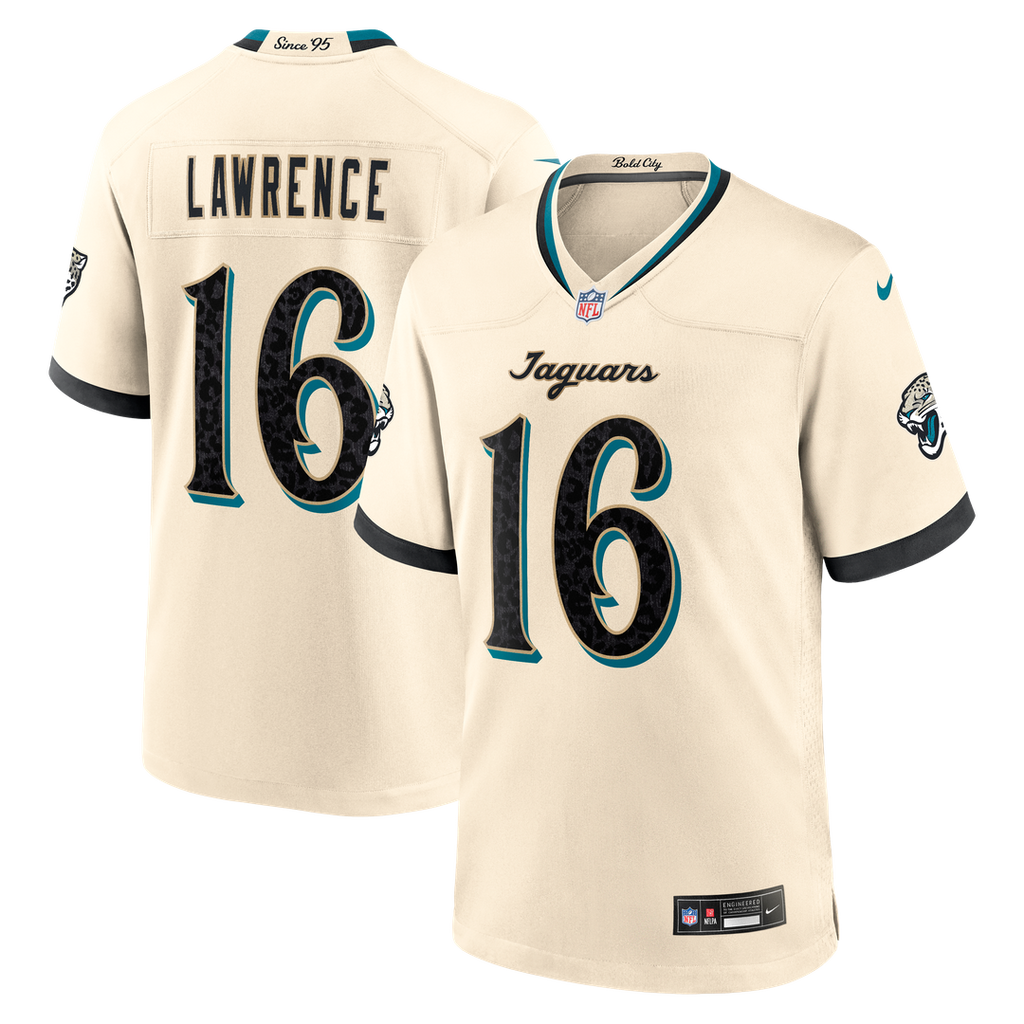 Jacksonville Jaguars Trevor Lawrence Natural 2026 Rivalries Collection Game Jersey product image 1, provided for visual