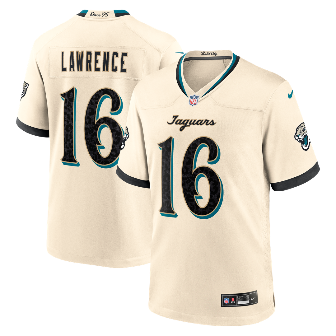 Jacksonville Jaguars Trevor Lawrence Natural 2026 Rivalries Collection Game Jersey product image 1, provided for visual