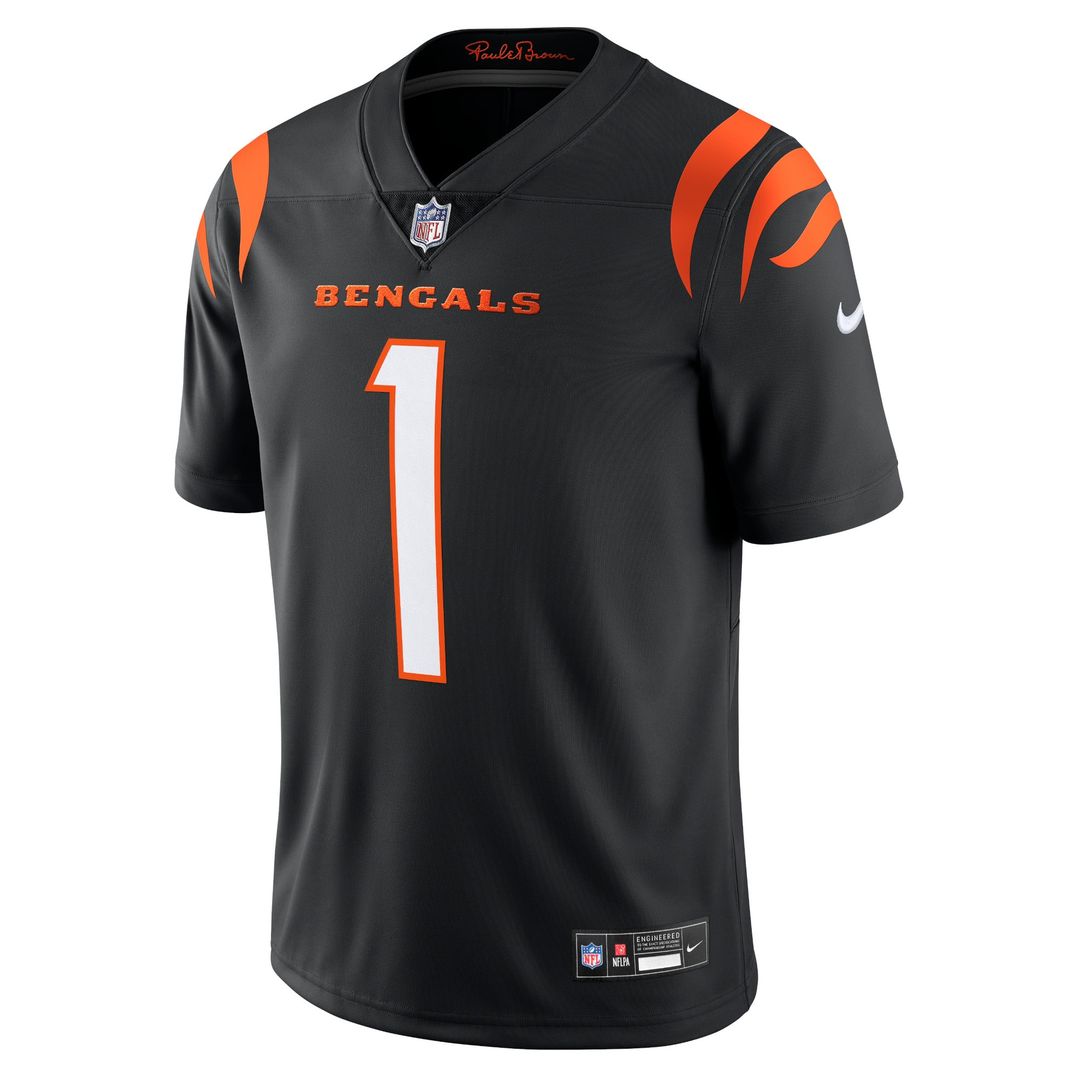 Cincinnati Bengals Ja'Marr Chase Black Vapor Untouchable Limited Jersey product image 2, provided for visual reference and
