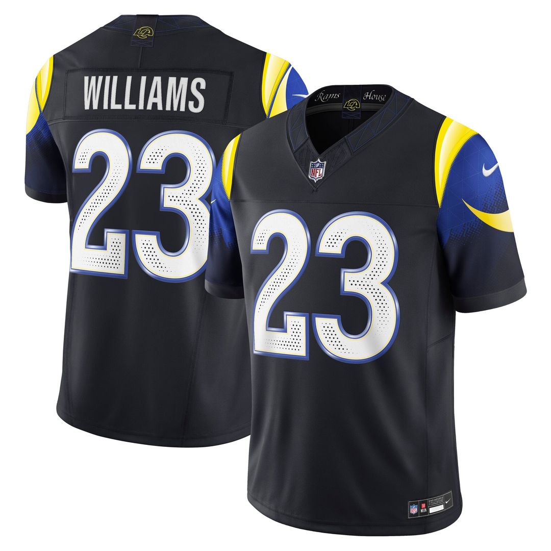 Los Angeles Rams Kyren Williams Dark Blue Rivalries Collection Stitched Limited Jersey product image 1, provided for visual