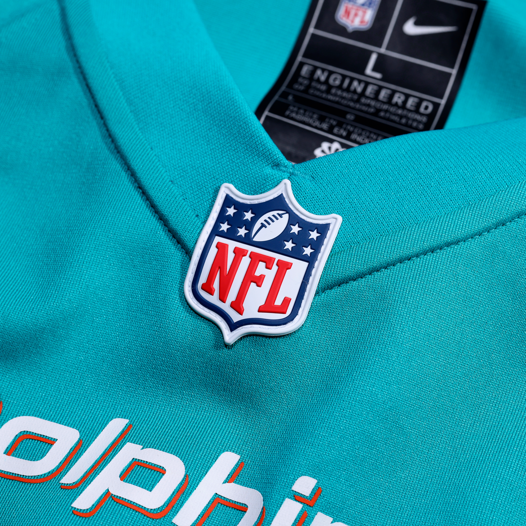 Miami Dolphins Storm Duck Aqua Game Jersey product image 4, provided for visual reference and product detail review
