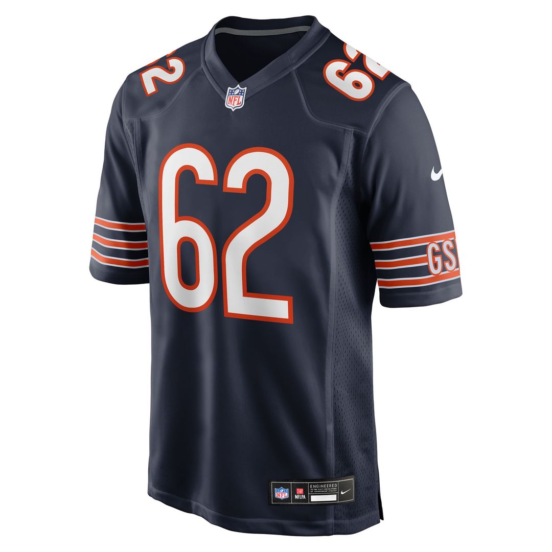 Chicago Bears Joe Thuney Navy Team Game Jersey product image 2, provided for visual reference and product detail review