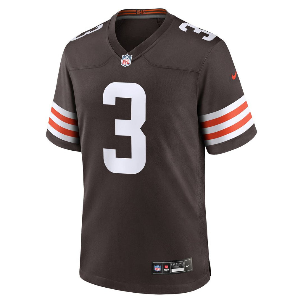Cleveland Browns Jerry Jeudy Brown Game Jersey product image 2, provided for visual reference and product detail review