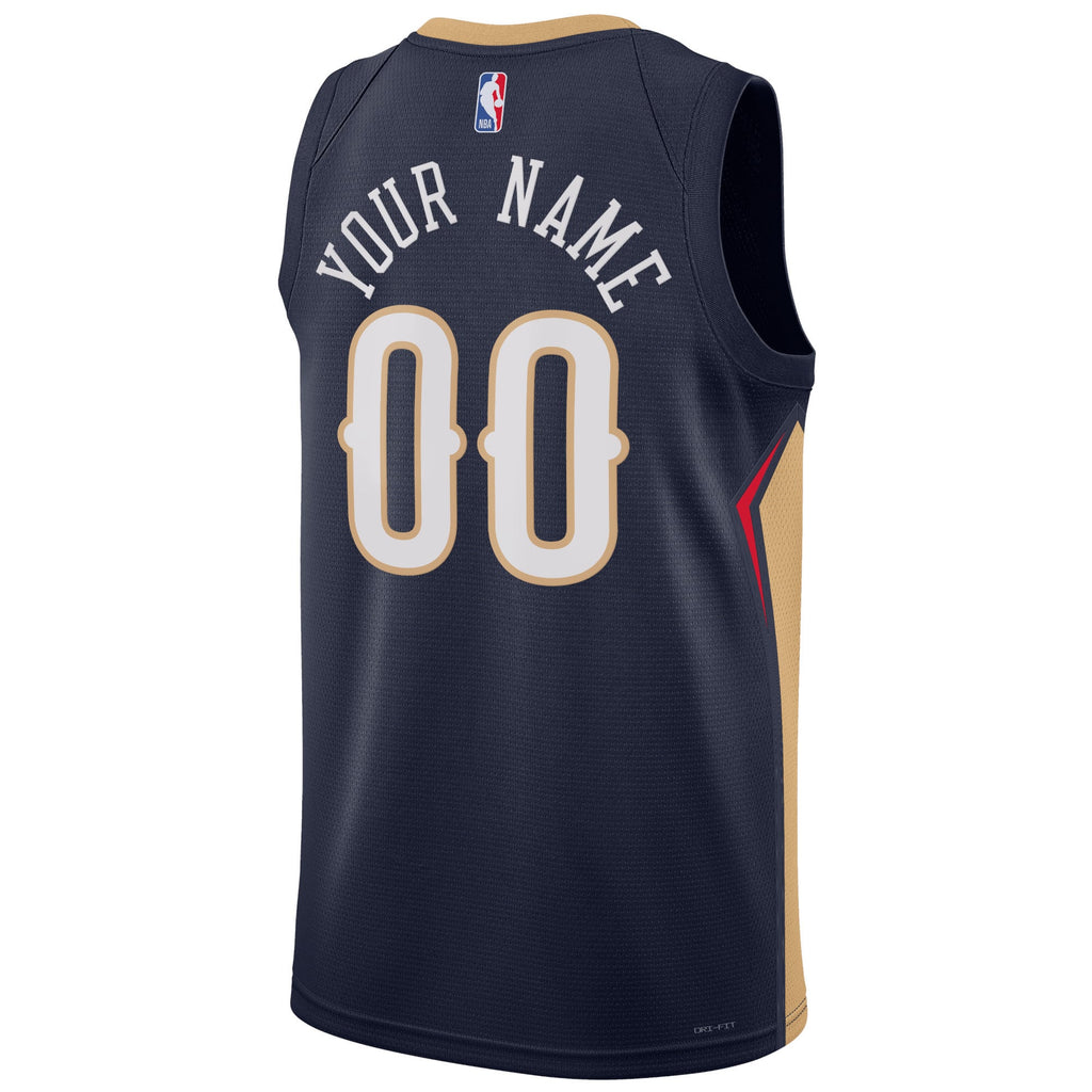 Unisex New Orleans Pelicans Nike Navy 2022/23 Swingman Custom Jersey - Icon Edition product image 4, provided for visual
