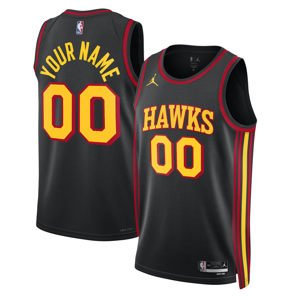 Unisex Atlanta Hawks Jordan Brand Black 2022/23 Swingman Custom Jersey - Statement Edition product image 2, provided for