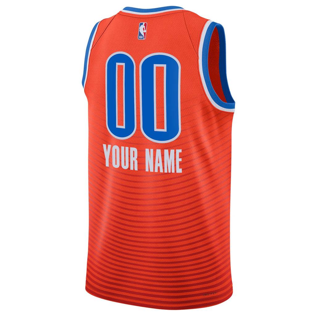 Unisex Oklahoma City Thunder Jordan Brand Orange 2022/23 Swingman Custom Jersey - Statement Edition product image 4,