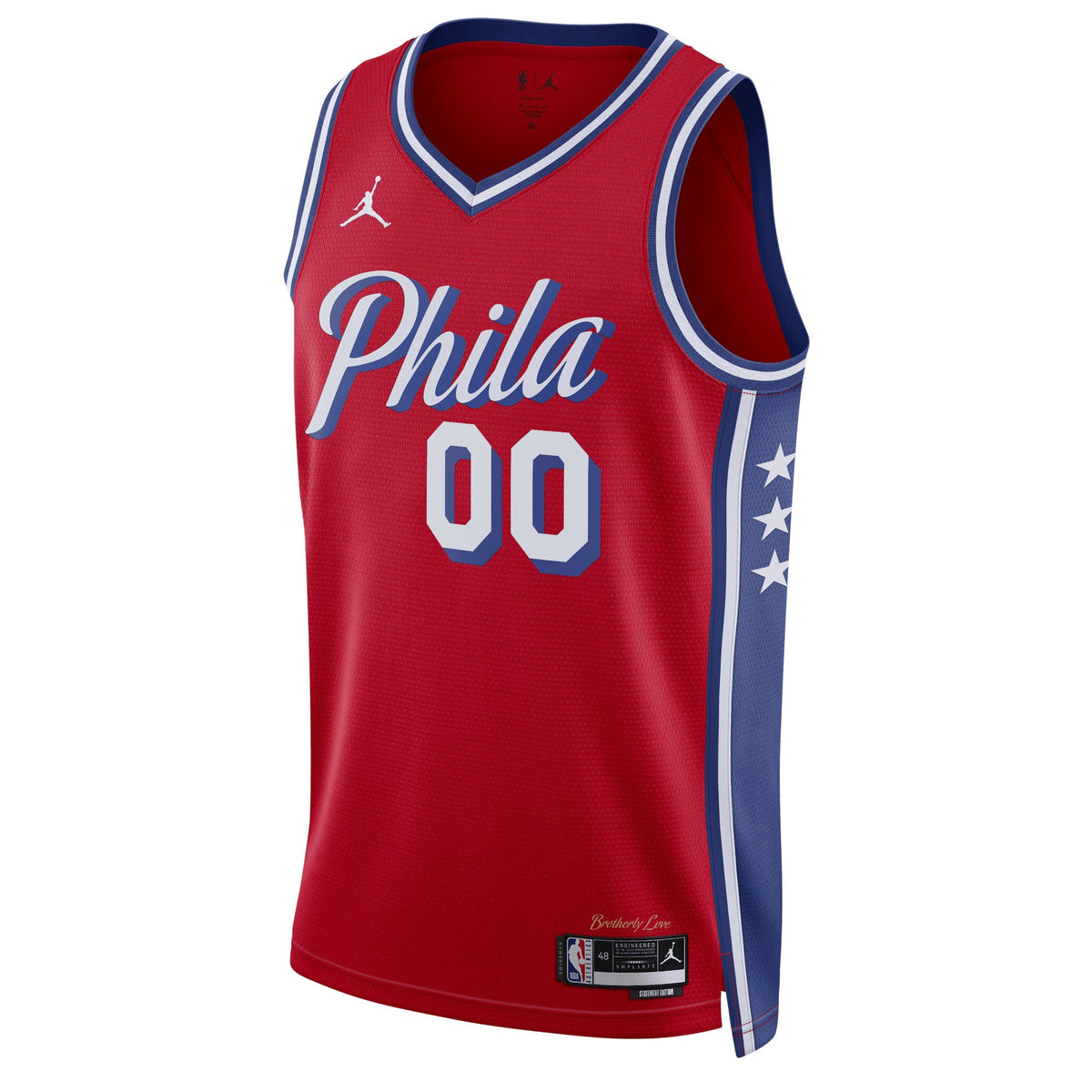 Unisex Philadelphia 76ers Jordan Brand Red 2022/23 Swingman Custom Jersey - Statement Edition product image 3, provided for