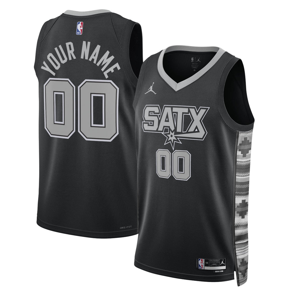 Unisex San Antonio Spurs Jordan Brand Black 2022/23 Swingman Custom Jersey - Statement Edition product image 1, provided for