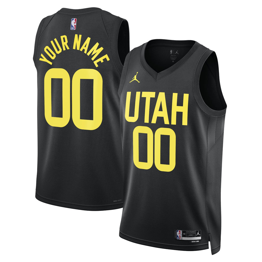 Unisex Utah Jazz Jordan Brand Black 2022/23 Swingman Custom Jersey - Statement Edition product image 2, provided for visual