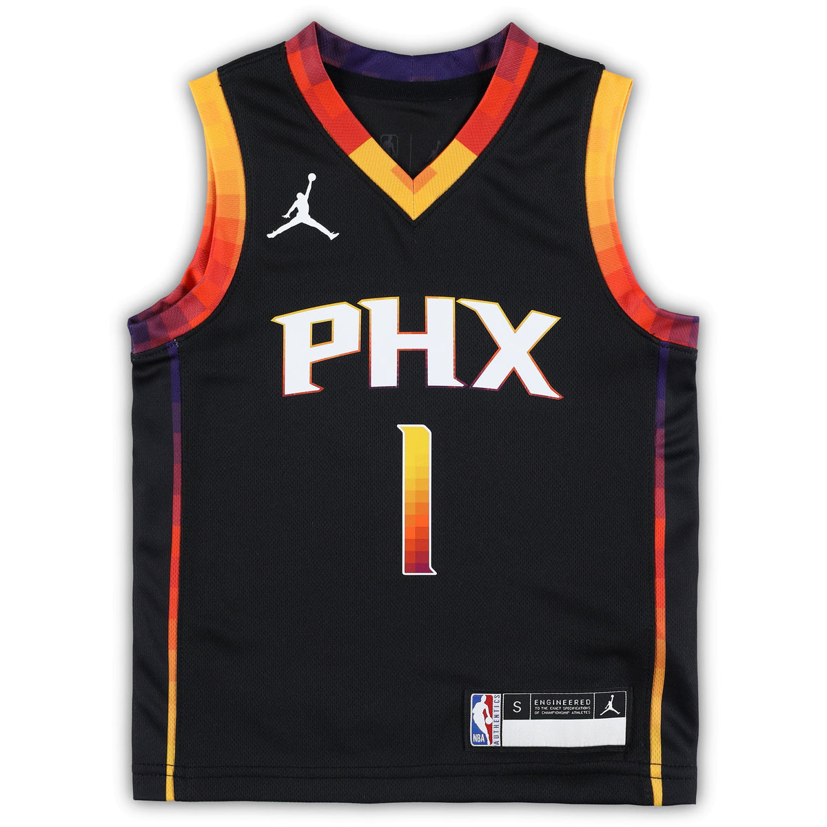 Preschool Phoenix Suns Devin Booker Jordan Brand Black 2022/23 Swingman Jersey - Statement Edition product image 3, provided