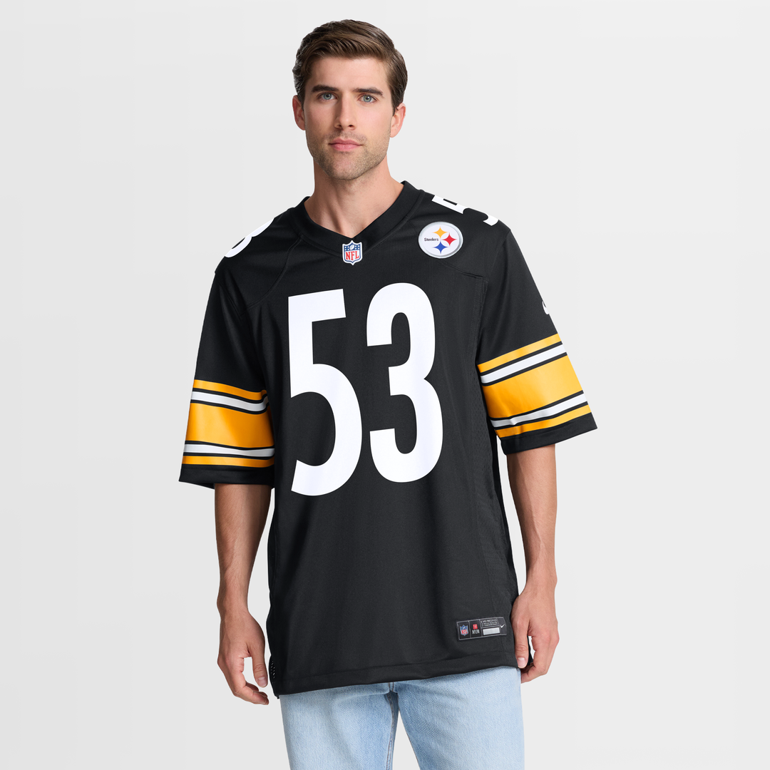 Pittsburgh Steelers JaWhaun Bentley Black Team Game Jersey product image 4, provided for visual reference and product detail