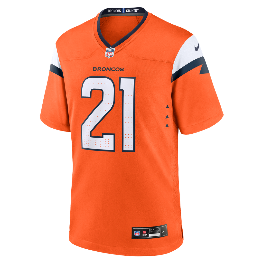 Denver Broncos Riley Moss Orange Team Game Jersey product image 2, provided for visual reference and product detail review