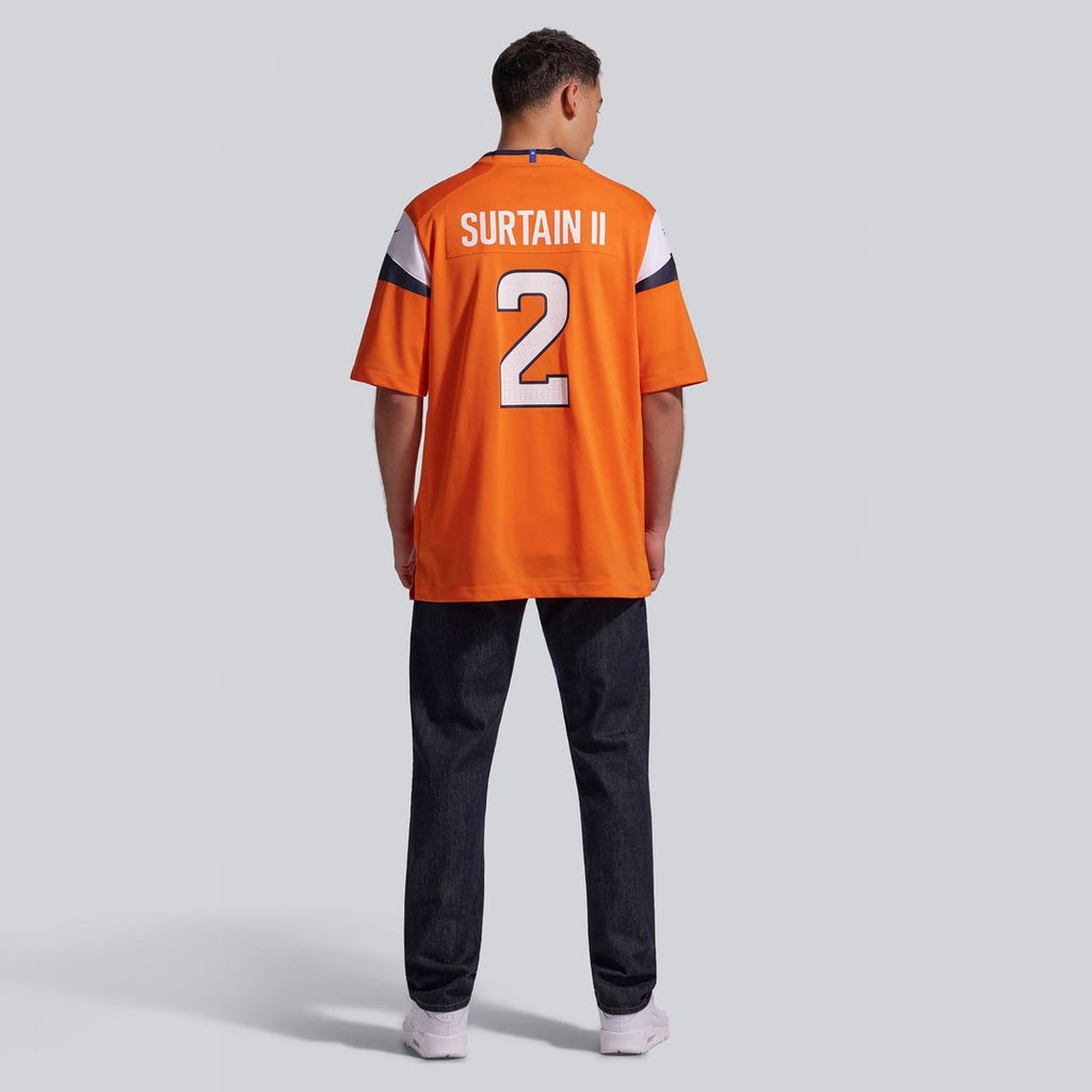 Denver Broncos Patrick Surtain II Orange Team Game Jersey product image 5, provided for visual reference and product detail