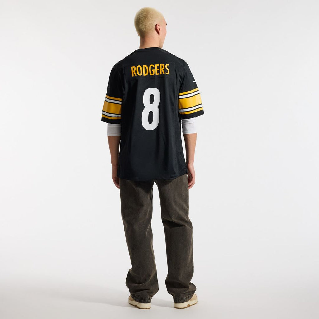 Pittsburgh Steelers Aaron Rodgers Black Game Jersey product image 5, provided for visual reference and product detail review