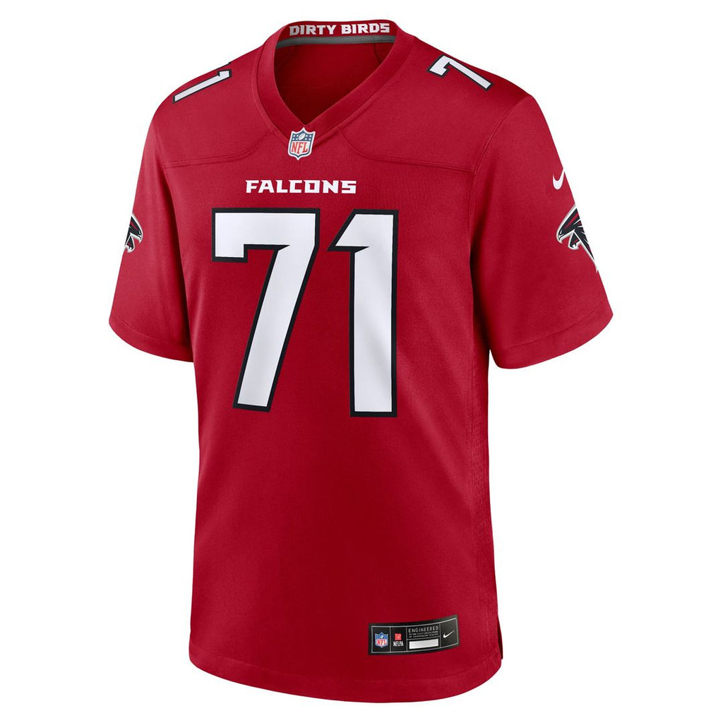 Atlanta Falcons Jawaan Taylor Red Team Game Jersey product image 2, provided for visual reference and product detail review