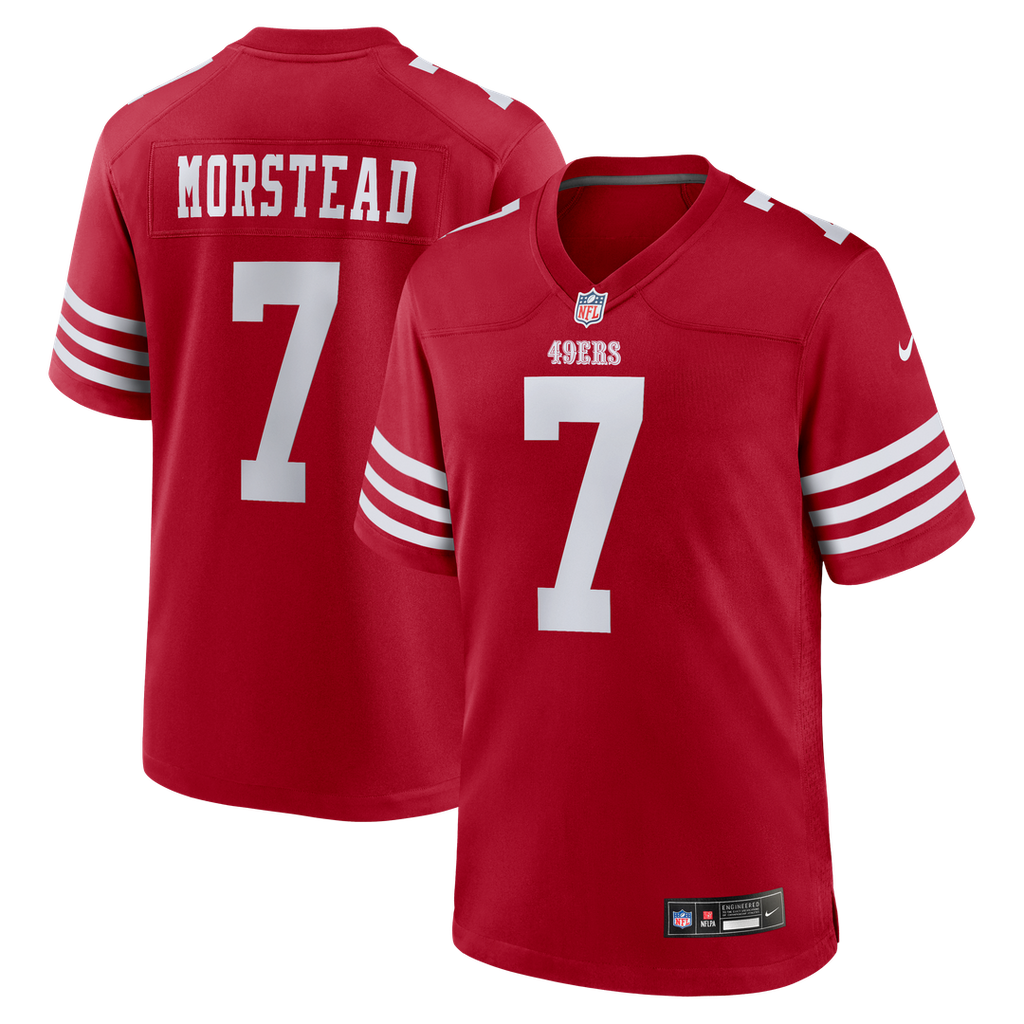 San Francisco 49ers Thomas Morstead Scarlet Team Game Jersey product image 1, provided for visual reference and product