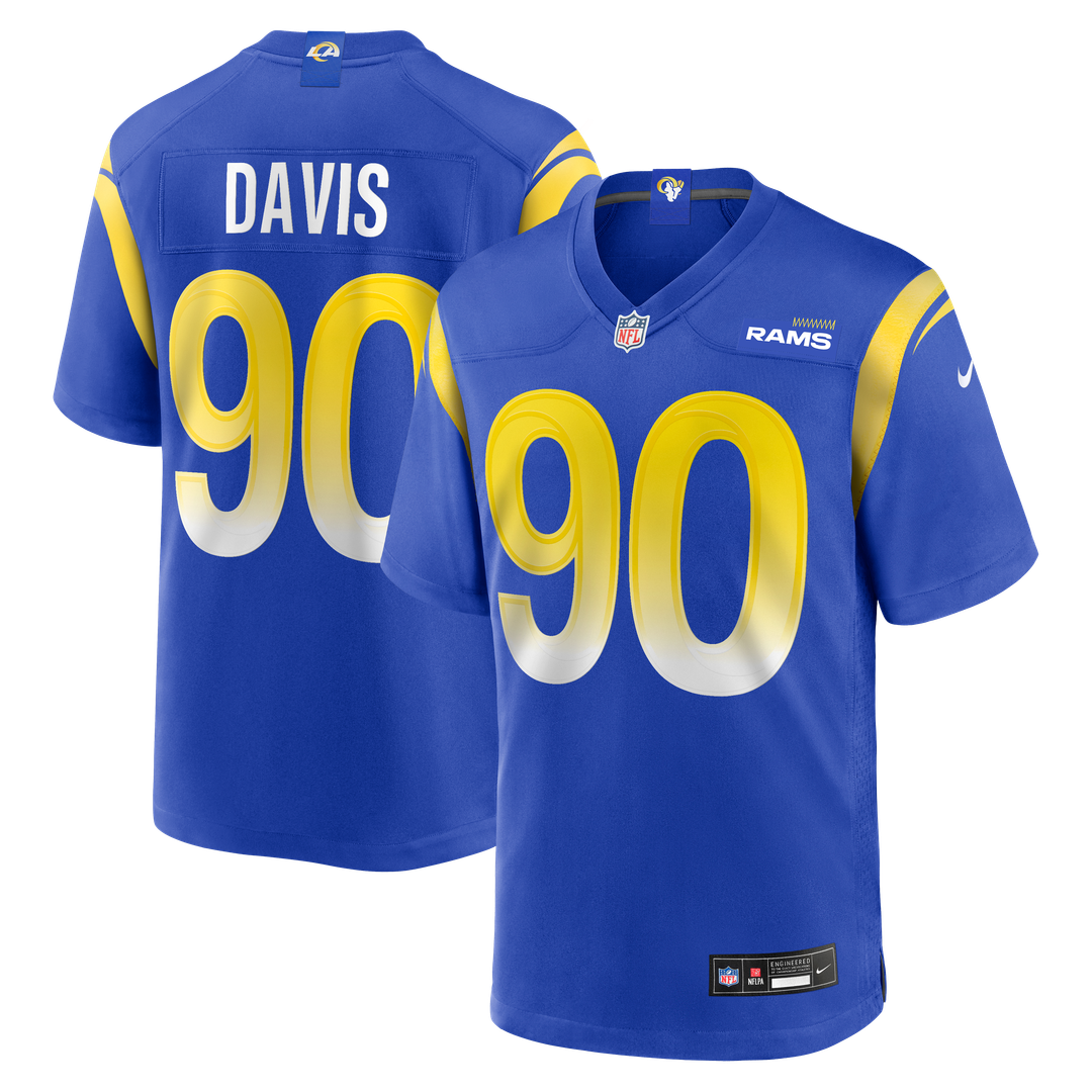 Los Angeles Rams Tyler Davis Royal Team Game Jersey product image 1, provided for visual reference and product detail review