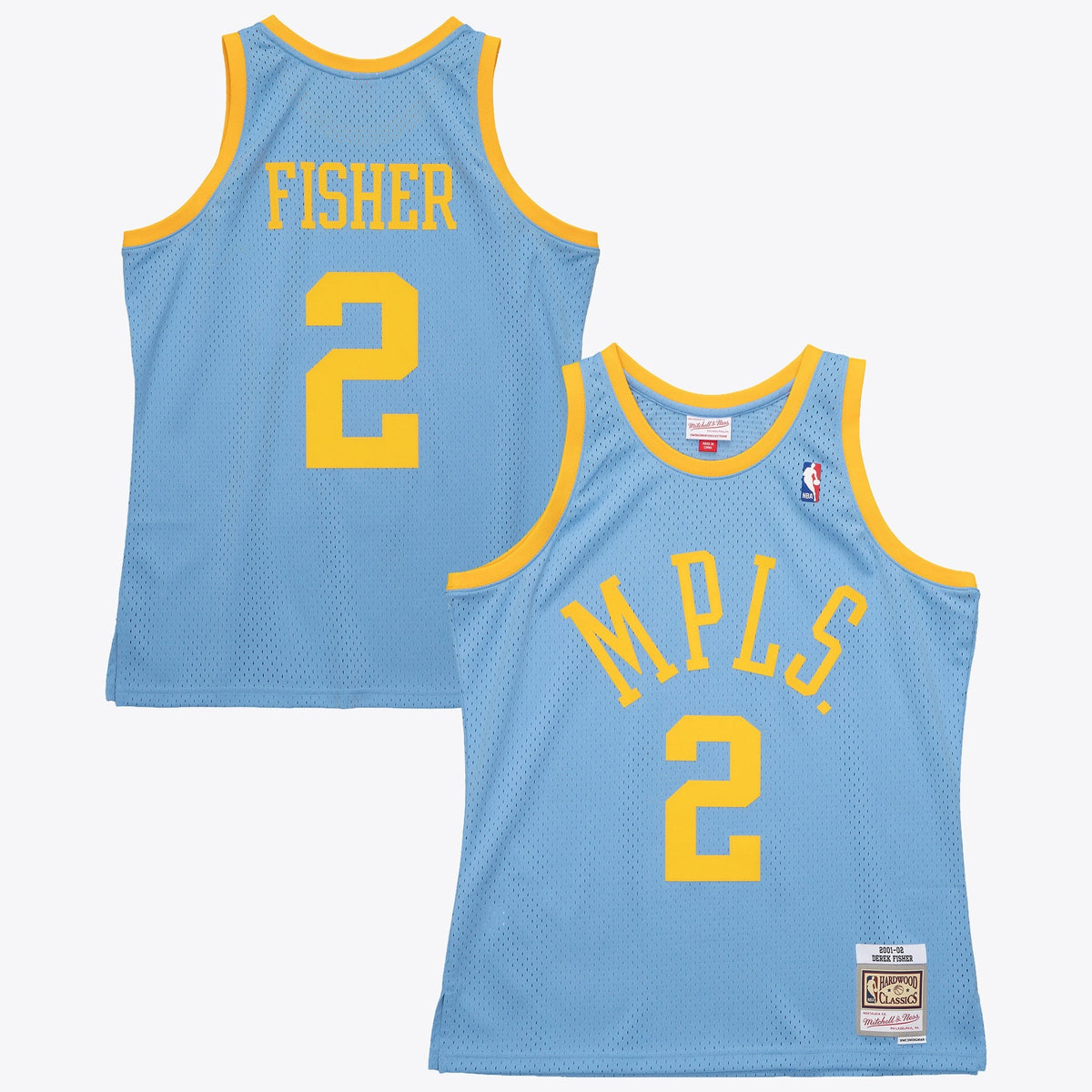 Los Angeles Lakers Derek Fisher 2001 Swingman Authentic Basketball Jersey - Columbia Blue product image 1, provided for