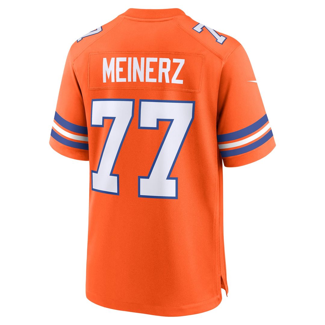 Denver Broncos Quinn Meinerz Orange Alternate Game Jersey product image 3, provided for visual reference and product detail