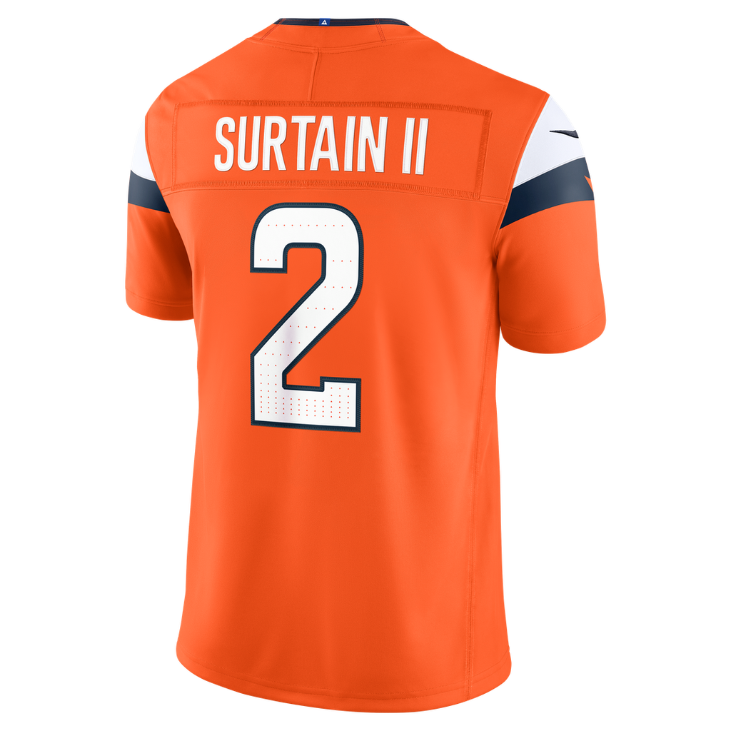 Denver Broncos Pat Surtain II White Vapor F.U.S.E. Stitched Limited Jersey product image 13, provided for visual reference