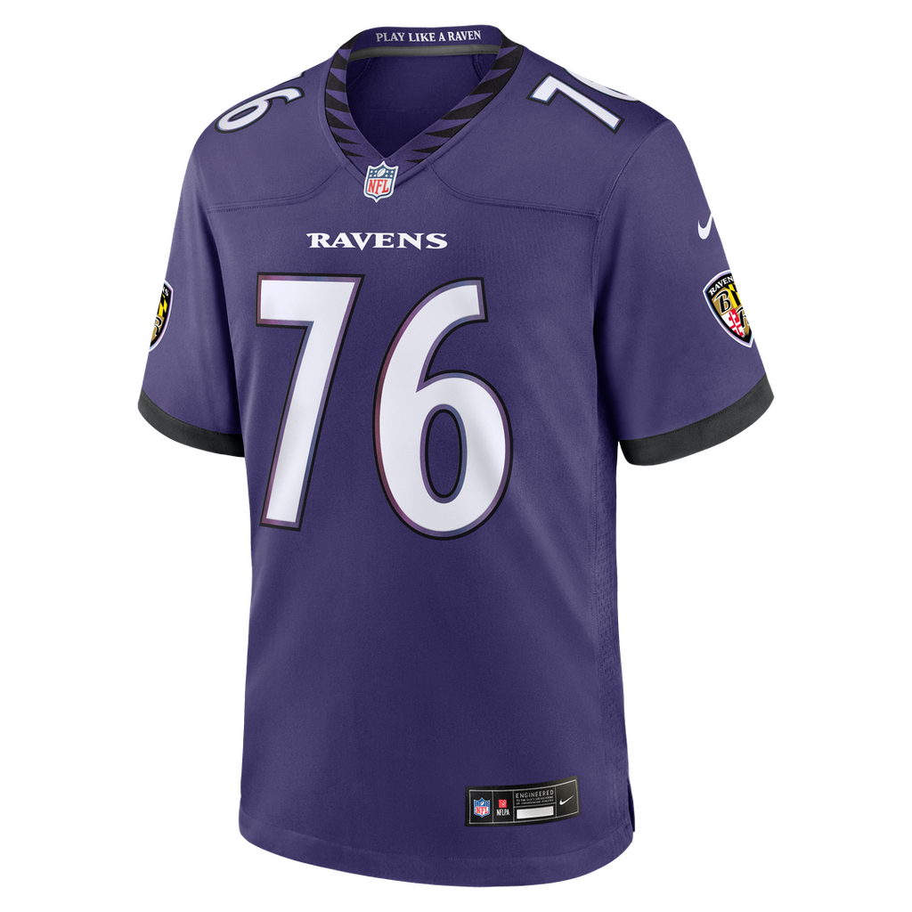 Baltimore Ravens Carson Vinson Purple Team Game Jersey product image 2, provided for visual reference and product detail