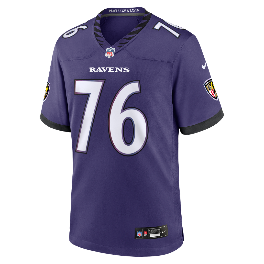 Baltimore Ravens Carson Vinson Purple Team Game Jersey product image 2, provided for visual reference and product detail