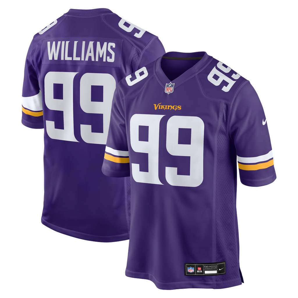 Minnesota Vikings Elijah Williams Purple Team Game Jersey product image 1, provided for visual reference and product detail
