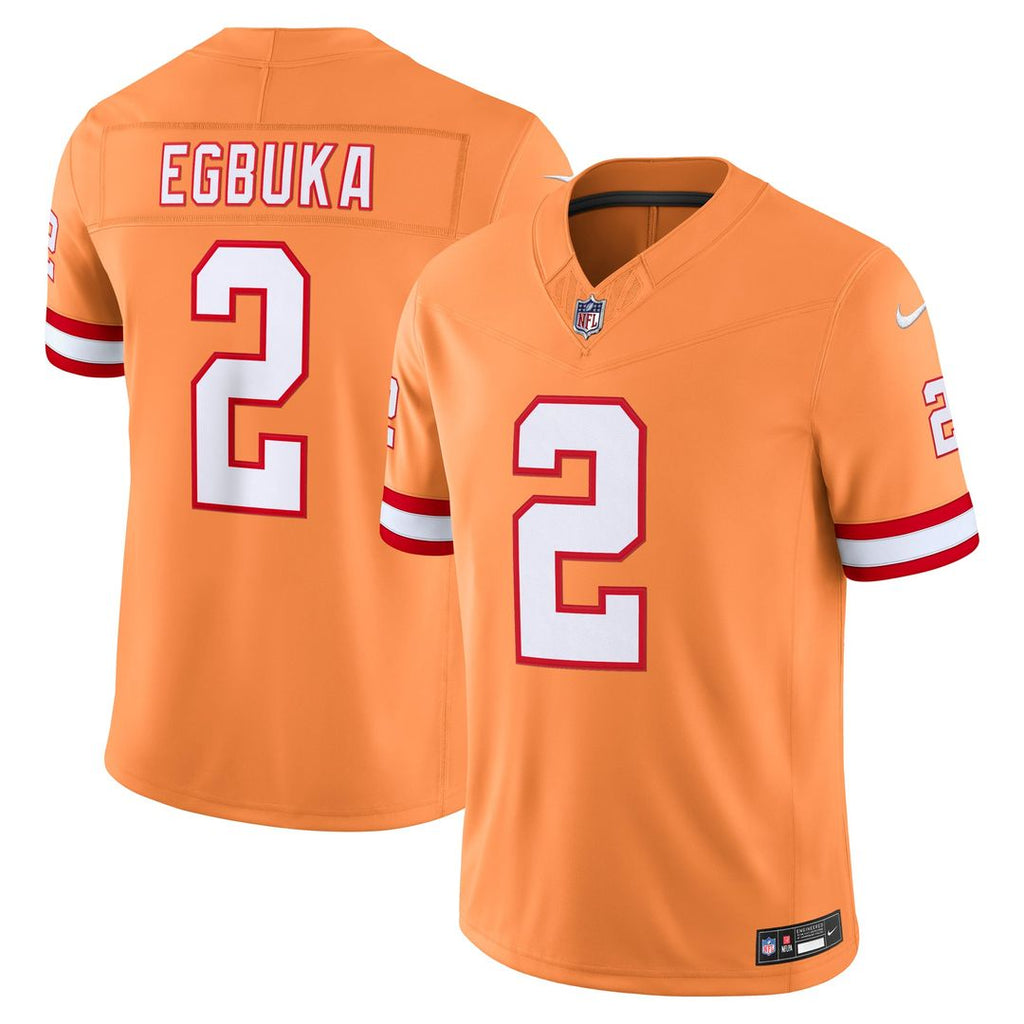 Tampa Bay Buccaneers Emeka Egbuka Creamsicle Alternate Vapor F.U.S.E. Stitched Limited Jersey product image 1, provided for