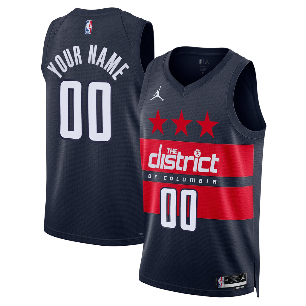 Unisex Washington Wizards Jordan Brand Navy 2024/25 Custom Swingman Jersey - Statement Edition product image 1, provided for
