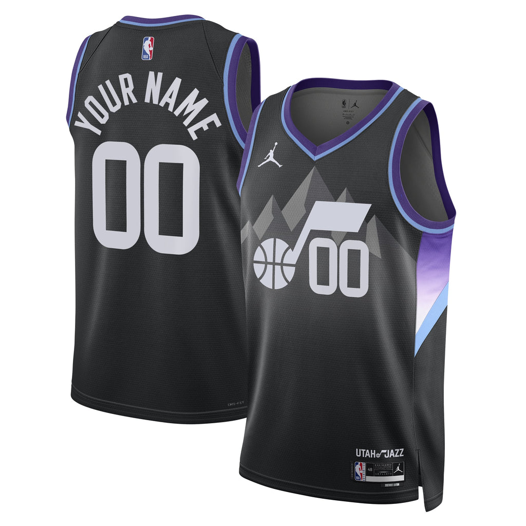 Unisex Utah Jazz Jordan Brand Black 2024/25 Custom Swingman Jersey - Statement Edition product image 2, provided for visual