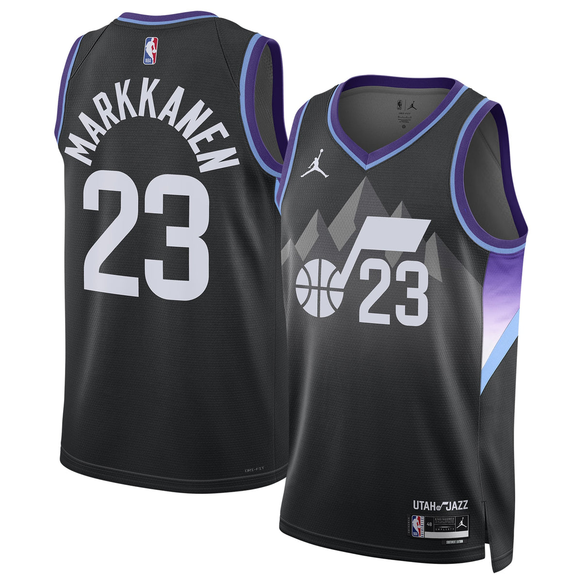 Unisex Utah Jazz Lauri Markkanen Jordan Brand Black 2024/25 Swingman Jersey - Statement Edition product image 1, provided