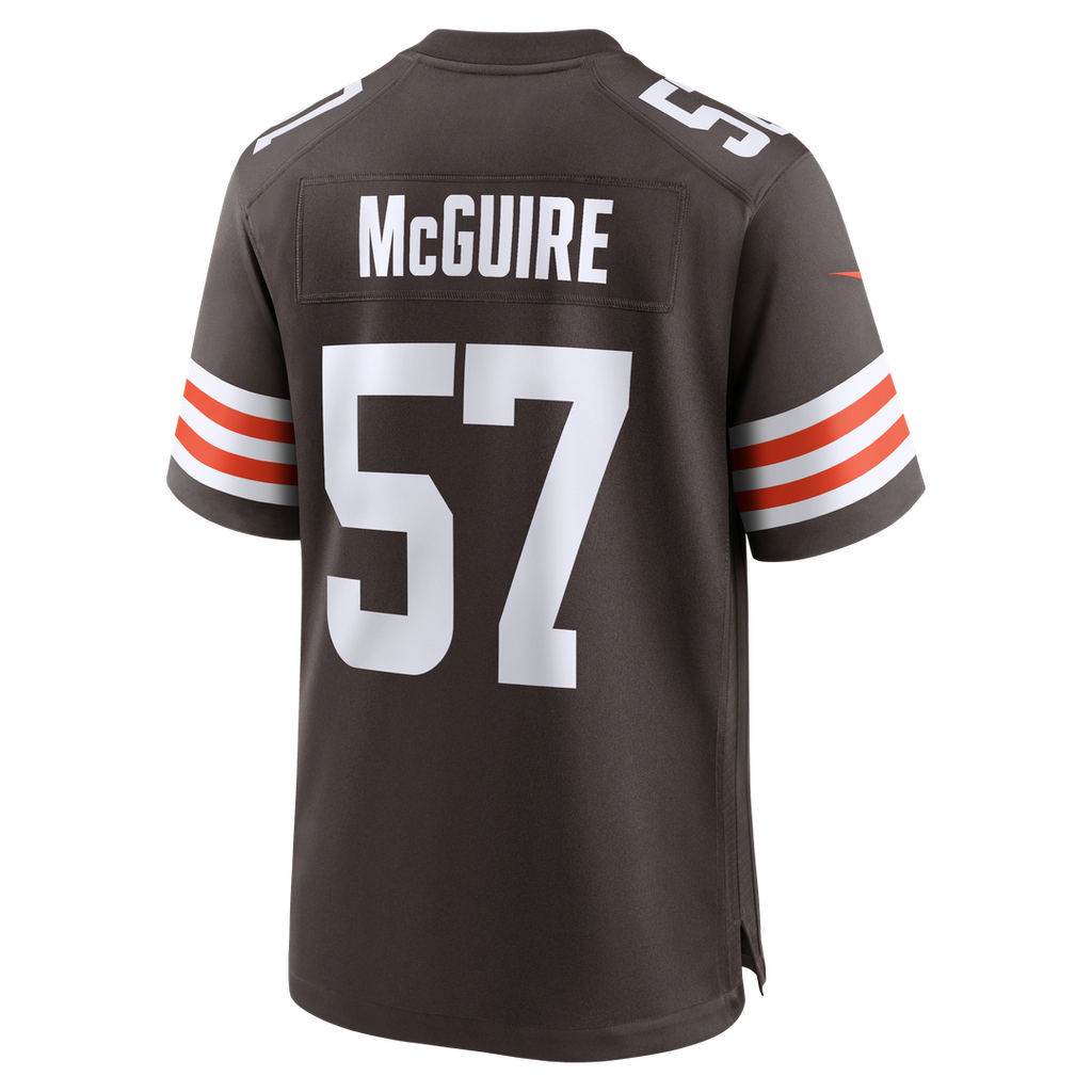Cleveland Browns Isaiah McGuire Brown Team Game Jersey product image 3, provided for visual reference and product detail