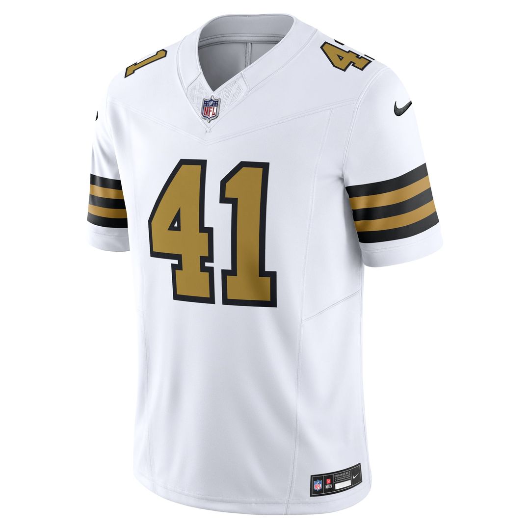 New Orleans Saints Alvin Kamara White Alternate Vapor F.U.S.E. Limited Jersey product image 2, provided for visual reference