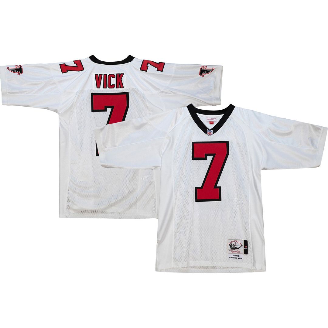 Atlanta Falcons 2003 Michael Vick Red Authentic Throwback Retired Player Jersey product image 11, provided for visual
