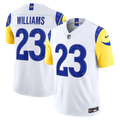 Los Angeles Rams Kyren Williams White Vapor F.U.S.E. Stitched Limited Jersey product image 1, provided for visual reference