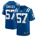 Indianapolis Colts Jaylon Carlies Royal Game Jersey product image 1, provided for visual reference and product detail review