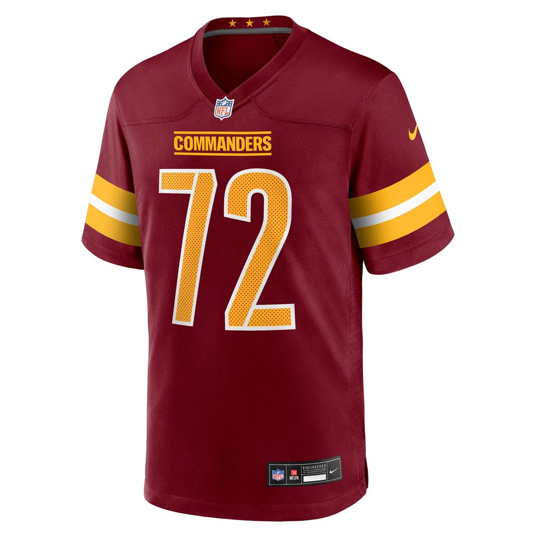 Washington Commanders Josh Conerly Jr. Burgundy Team Game Jersey product image 2, provided for visual reference and product